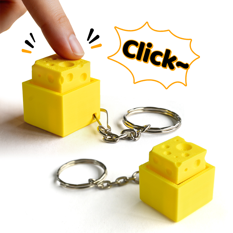 3D Printing Gif - 3D Baskılı Peynirli Anahtar Fidget Clicker