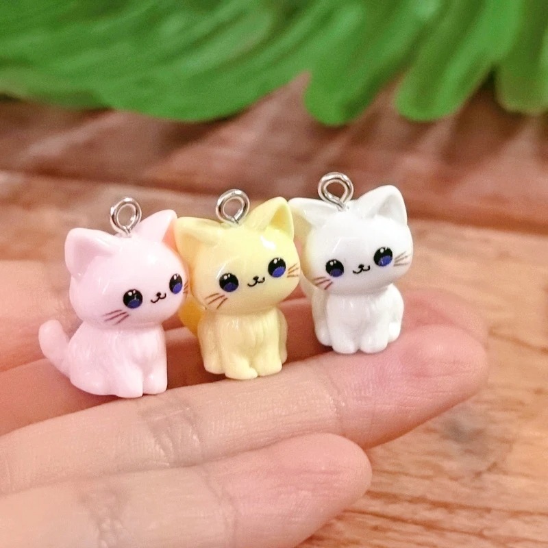 3D Printing Earrings - 10 adet 3D Kawaii Mutlu Kedi