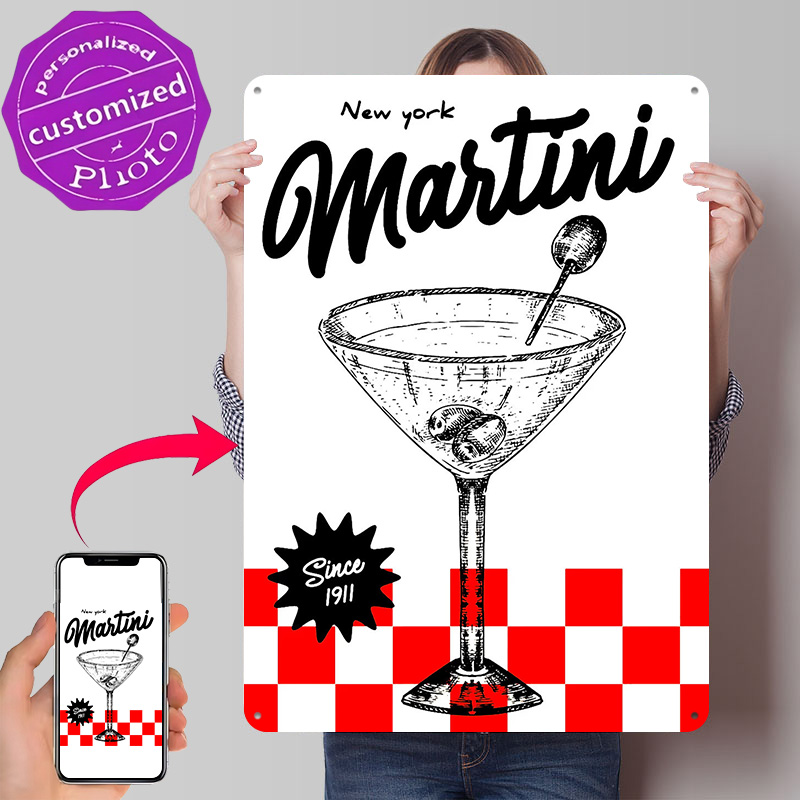 3D Printing York - New York Martini Vintage Poster Retro