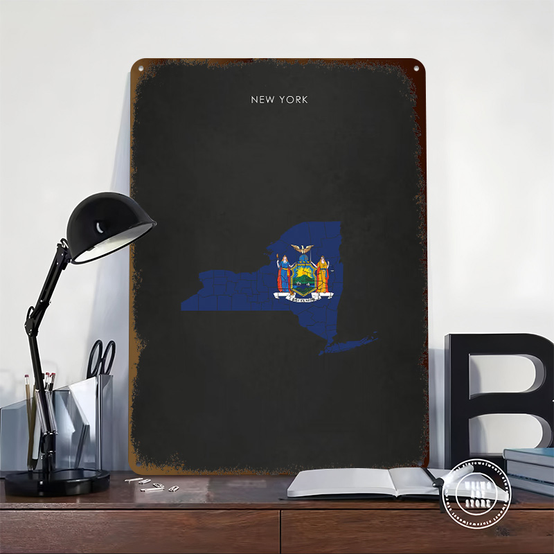 New York Eyaleti Bayrağı Harit - 3D Printing York incelemesi ve fiyatı