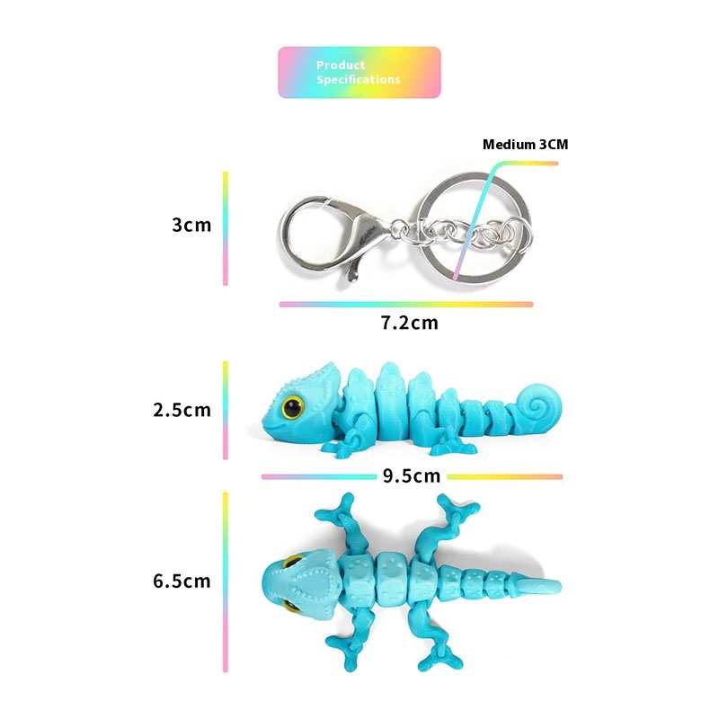 3D Baskılı Bukalemun Anahtarlı - 3D Printing Gif incelemesi ve fiyatı